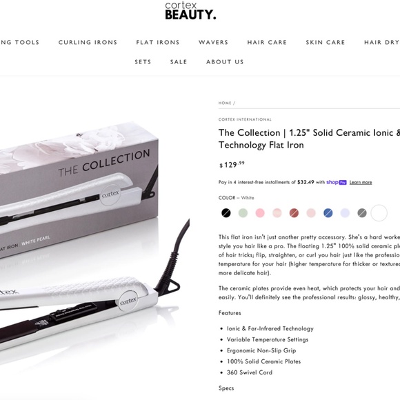 iridescent white Cortex ceramic hair straightener - Picture 5 of 5